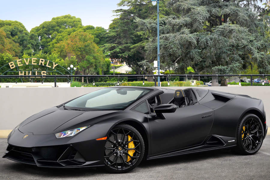 Lamborghini Huracan EVO Spyder Matte Black With Yellow Interior