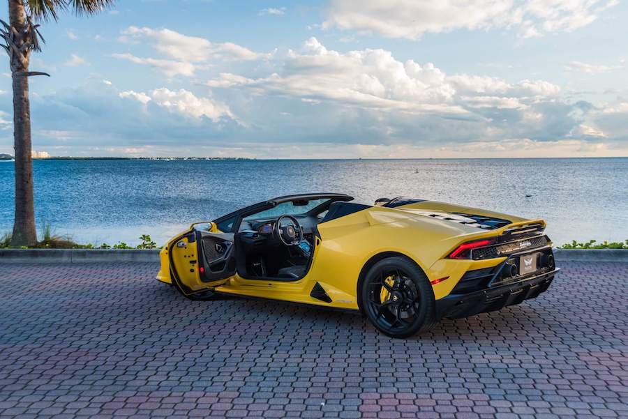Lamborghini Huracan EVO Spyder AWD Rental in Miami