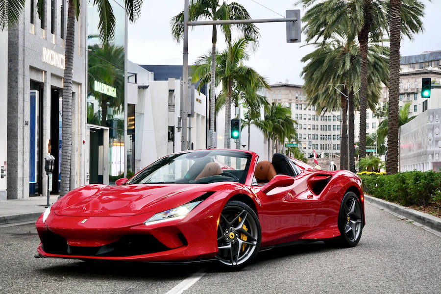 Luxury Ferrari F8 Spider Red for rental