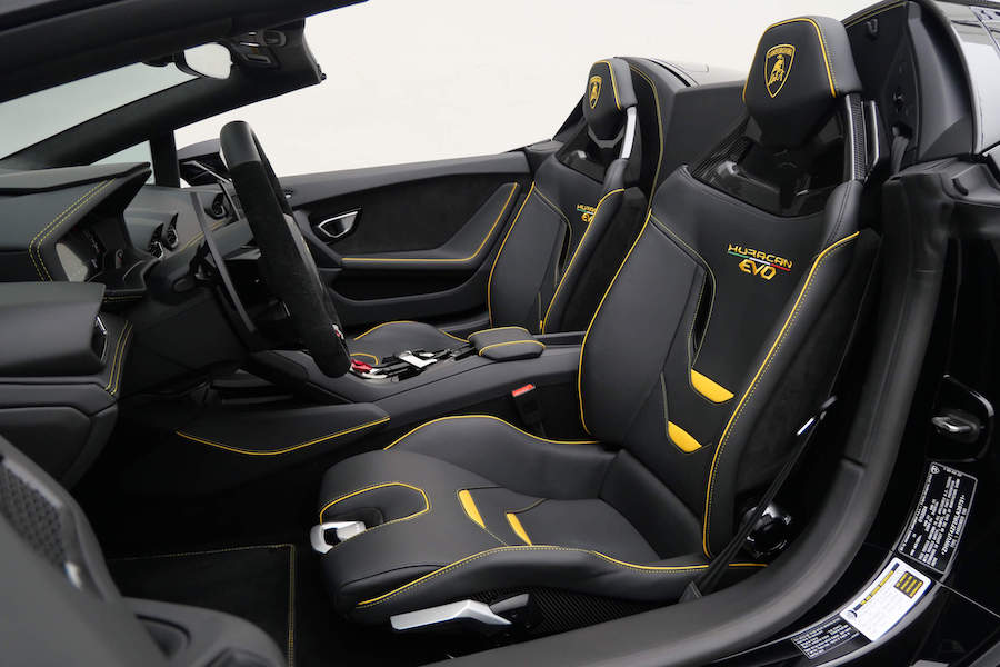 Lamborghini Huracan EVO Spyder Matte Black With Yellow Interior