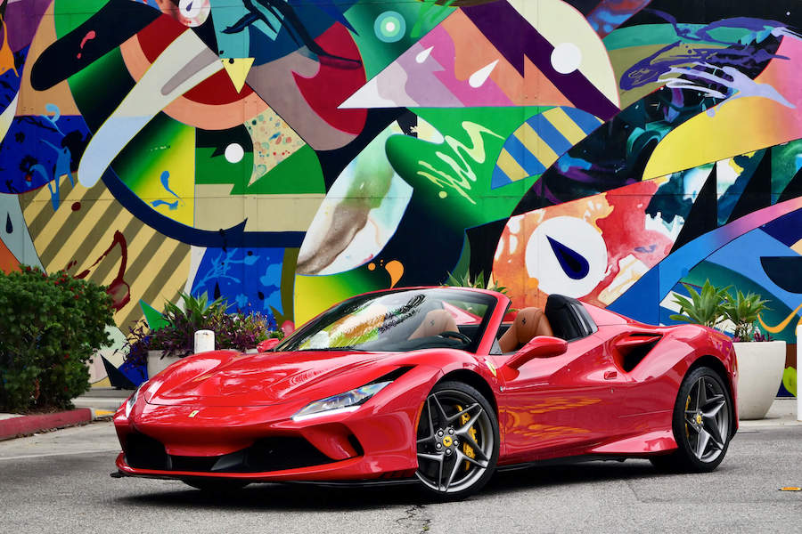Luxury Ferrari F8 Spider Red for rental in LA