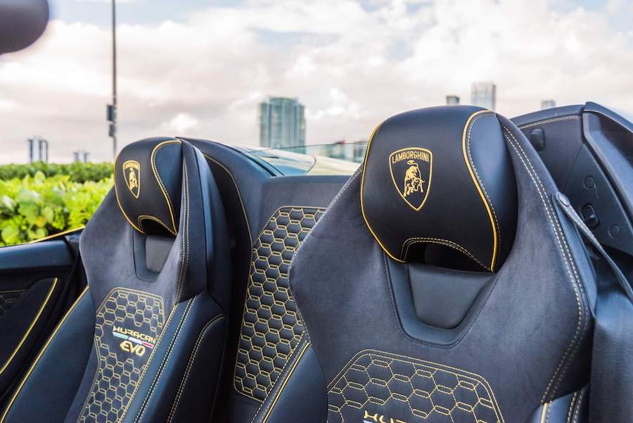 yellow lamborghini huracan evo spyder rental miami