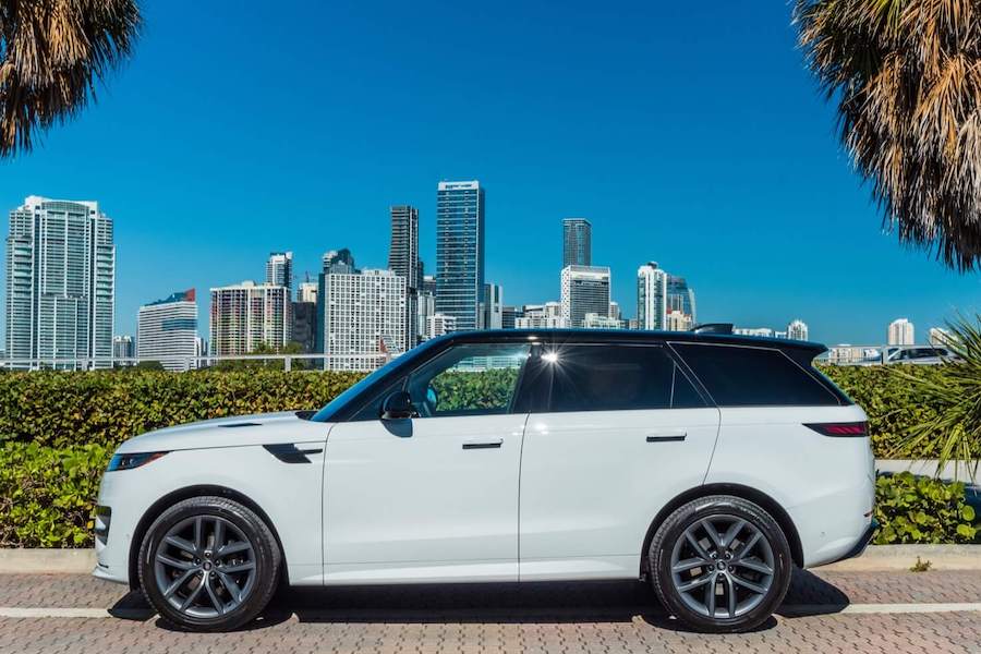 White Range Rover Sport Dynamic Rental Miami
