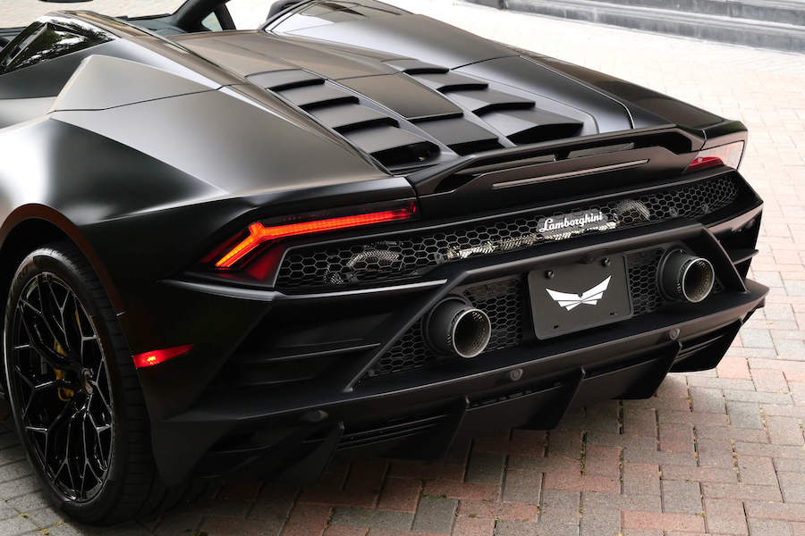 Rent a Matte Black Lamborghini Huracan EVO Spyder in Los Angeles